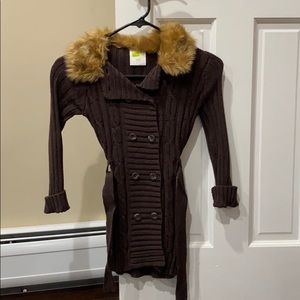 Brown knit cardigan